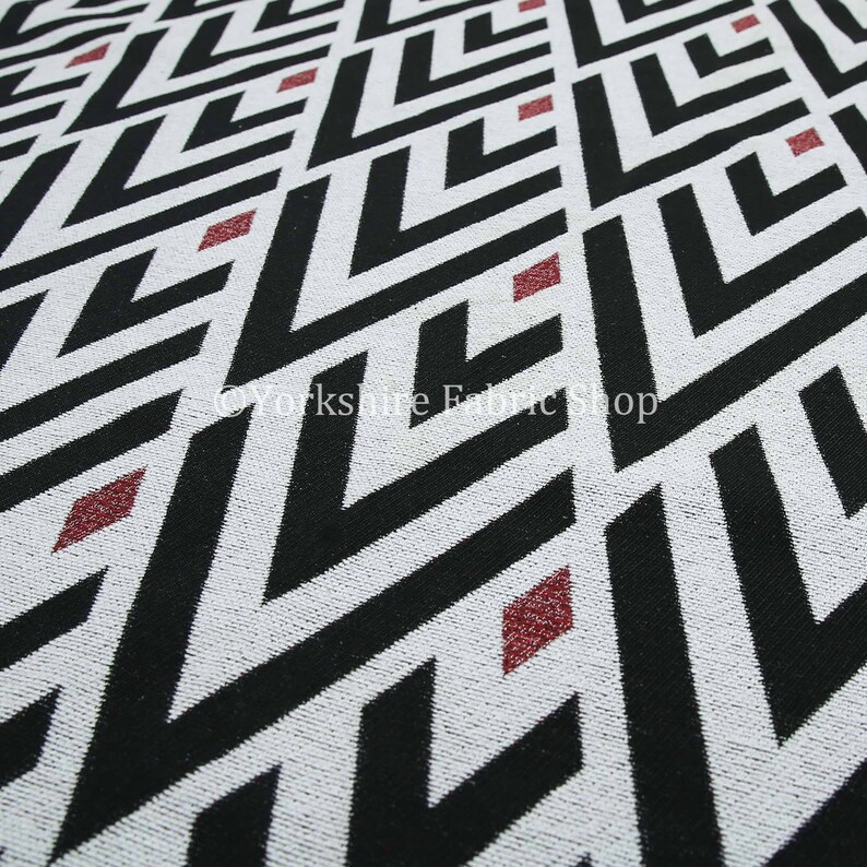 Striking Large Diamond Pattern White Black Red Colour Soft Woven Striking Large Diamond Pattern White Black Red Colour Soft Woven