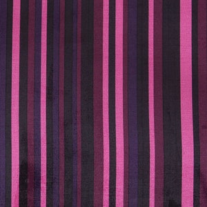 British Designed Vertical Striped Pattern In Pink Soft Chenille Like Velvet Upholstery Fabrics Interior Home Furnishing Sofa - Sold By Metre