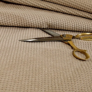New Designer Bubble Dotted Soft Cord Corduroy Upholstery Fabric Beige Mink Brown Material For Sofas Furnishing Interior - Sold By The Metre