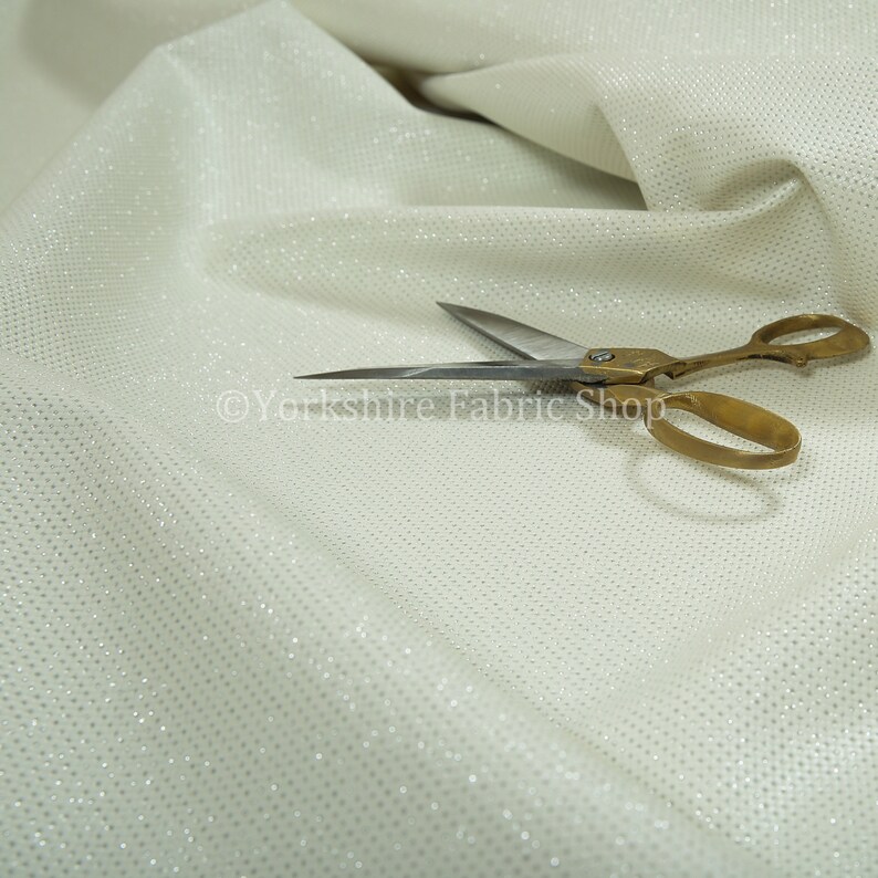 10 Metres Of New Designer Modern Glitter Faux Leather Material White Sparkle Upholstery Fabric For Interior Soft Furnishings Furniture Sofas