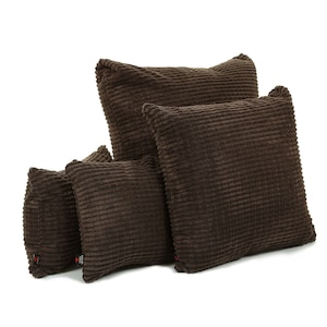 New Brick Effect Pattern Soft Corduroy Fabric Cushion In Brown - 4 Sizes Available - British Handmade - Includes Filling Pad