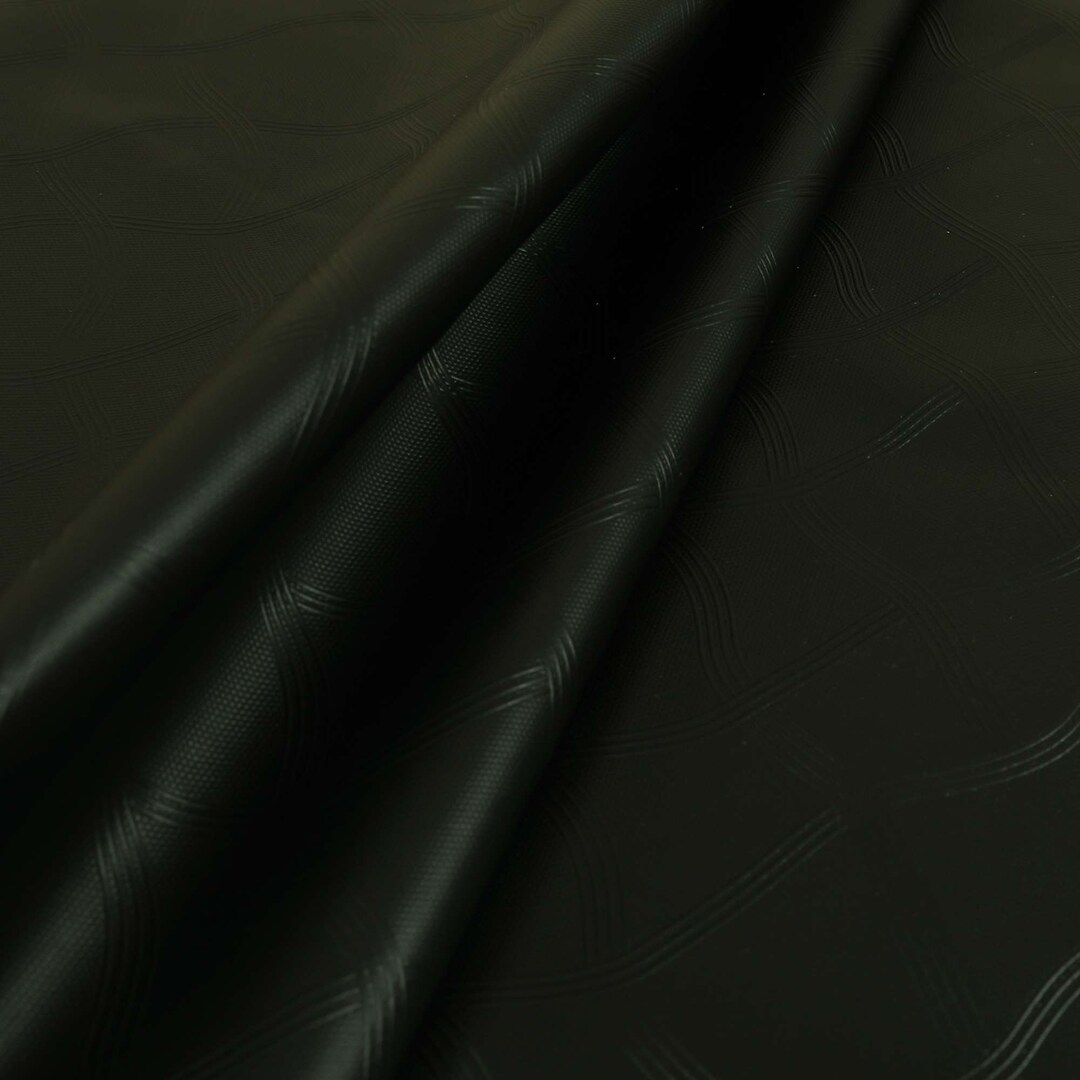 Modern Swirl Embossed Plan Pattern Faux Leather Upholstery Fabric Black ...