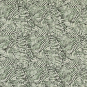 Green Black Jungle Leafy Woven Chenille Upholstery Fabric For Curtains, Cushions, Roman Blinds Soft Hard Wearing Quality Fabric Per Metre