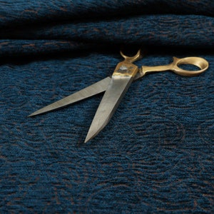 Designer New Floral Nature Pattern Blue Colour Soft Chenille Upholstery Fabric - Sold By The 10 Metre Length Of Fabric Sale