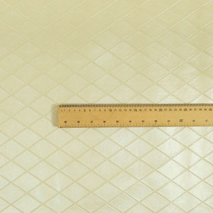 Designer Diamond Shape Glitter Vinyl Faux Leather Upholstery Fabric Pearl Colour - Sold By The 10 Metre