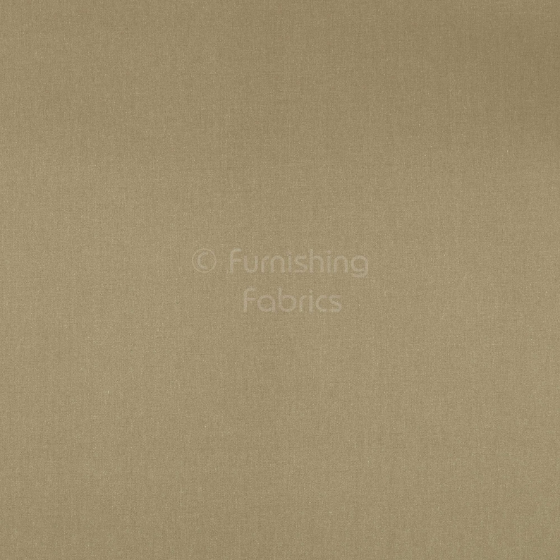 New Furnishing Fabric Plain Poly Cotton Flat Weave Upholstery Material In Beige Colour Sold By The Metre