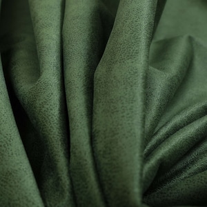 Soft Durable 3 Layer Thick Faux Suede Green Colour Upholstery Furnishing Fabric - Sold By The 1 Metre