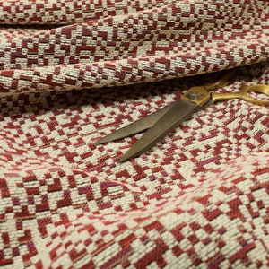 Chenille strukturierte Tetris Semi Plain Muster Polsterstoffe in rosa Farbe