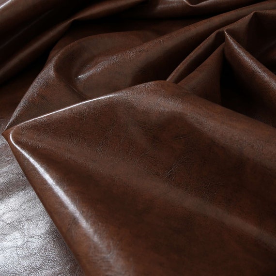 Distressed Finish Faux Leather Upholstery Fabric