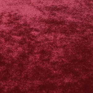 Luxury Shine Quality Plain Velvet Upholstery Curtain Fabrics In Burgundy Colour - Sold By The 1 Metre Length Fabric