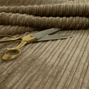 Soft Jumbo Cord Corduroy Material Textile For Sofas Chairs Home Furnishings Upholstery Projects Flame Treated In Mocha Brown Colour