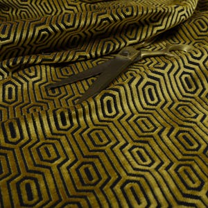 Geometric Velvet Jacquard Fabric Upholstery, Furniture, Seating, Chairs, Curtain, Cushion & Interior Design Soft Hard Wearing Quality Fabric image 9