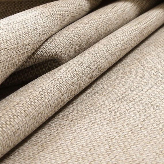 Basket Weave Linen Blend Fabric Natural, by the yard