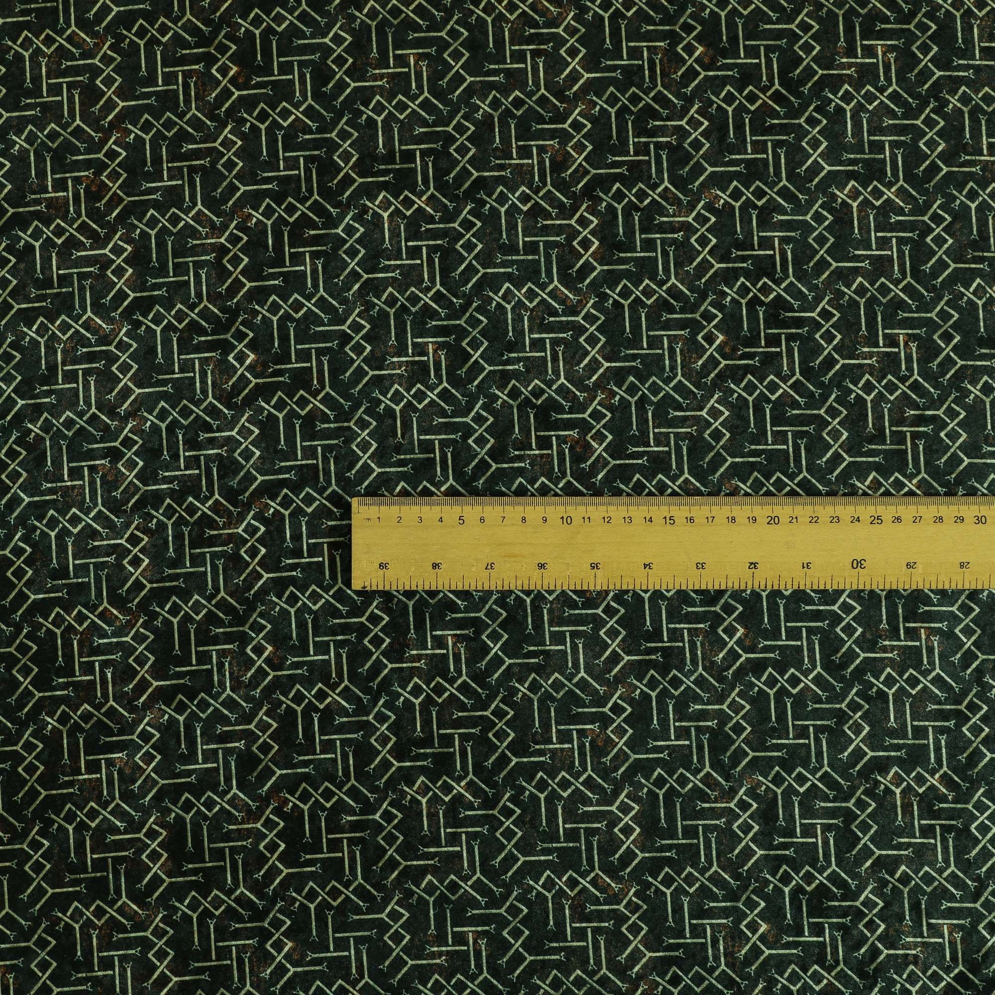 Tela De Terciopelo Con Estampado De Peces - Colores Gris, Rojo, Dorado, Amarillo, 140 Cm De Ancho