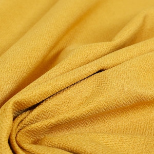 New Modern Quality Woven Plain Yellow Upholstery Furnishing Curtains Fabric - Sold By The 1 Metre Length Fabric