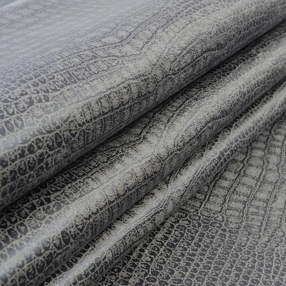 New Quality Faux Suede Leather Alligator Skin Animal Pattern Grey  Upholstery Fabric Ideal for Sofas Interior Furnishing Sold by the Metre -   Sweden