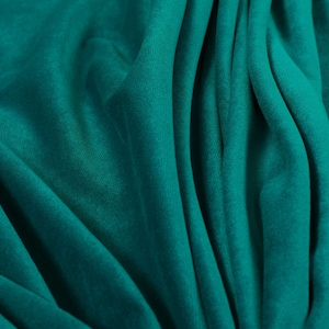 Matt Plain Cotton Effect Velvet Upholstery Quality Furnishing Fabrics In Teal Blue Colour