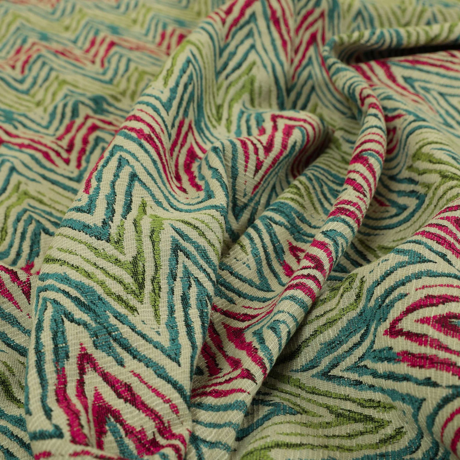 Chevron Striped Green Pink Blue Pattern Chenille Upholstery Fabrics for ...