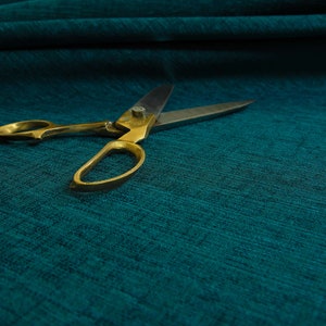 Quality Shiny Soft Shimmering Chenille Upholstery Fabric Teal Blue Colour Textile Sofas Curtains Furnishing Material - Sold By The Metre