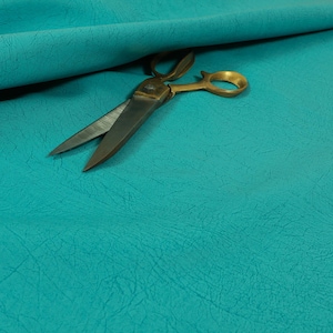 Soft Clay Feel Smooth Aged Effect Leather Teal Colour Vinyl Upholstery Fabric - Sold By The 1 Metre