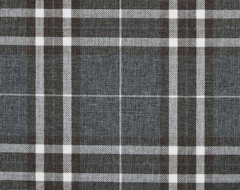 Scottish Theme Tartan Plaid Pattern Chenille Dark Grey Upholstery Fabric For Sofas Chairs Curtain Soft Furnishing - Fabric Sold By The Metre