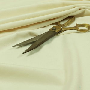 Matt Plain Cotton Effect Velvet Upholstery Quality Furnishing Fabrics In White Cream Colour