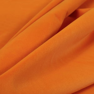 New Furnishing Soft Quality Velvet Upholstery Fabric Brushed Effect In Fire Orange Colour For Sofas Curtain By The Metre