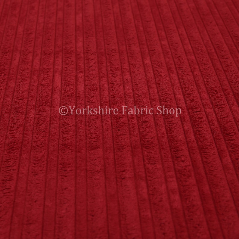 Soft Jumbo Cord Corduroy Material Textile For Sofas Chairs Home Furnishings Upholstery Projects Flame Treated In Vibrant Red Colour