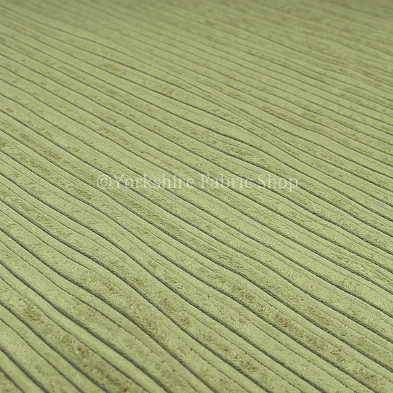 Textured Furnishing Material Brick Effect Corduroy Fabric In Olive Green Colour