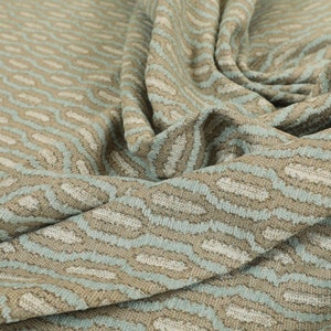 Geweven stof Funky moderne lichtblauwe kleur oogje streeppatroon meubelbekleding stof