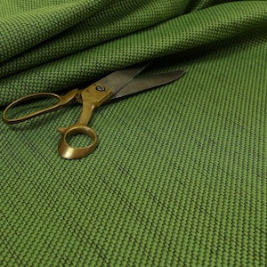 New Colourful Textured Flame Treated Chenille Plain Upholstery Fabric Lime Green