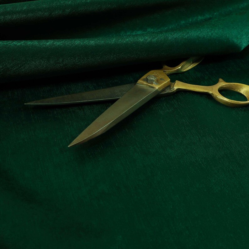 Silky Sheen Brushed Chenille Fabrics For Upholstery, Sofas, Furniture, Curtains Cushions & Interior Design Soft Hard Wearing Material Dark Green