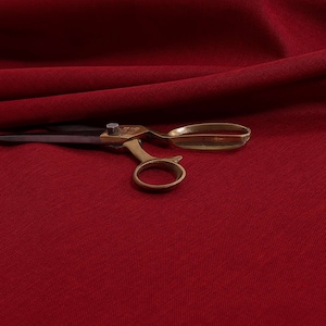 10 Metres Of Hard Wearing Linen Effect Like Chenille Upholstery Plain Red Fabric For New Furnishings Curtains Sofas Home Interior Textiles
