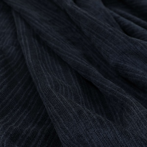 New Furnishing Fabric Denim Blue Strie Effect Soft Textured Plain Chenille Sofa Curtain Blinds Chairs Upholstery