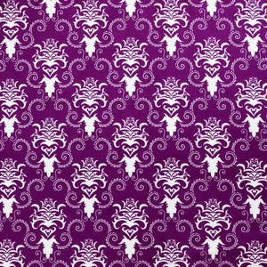 Small Damask Upholstery Fabric Curtains Furniture Furnishing Purple Pattern