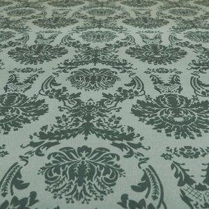 Soft Quality Printed Velvet Damask Pattern Grey Curtain Furnishing Upholstery Fabric - Sold By The 10 Metres Fabric