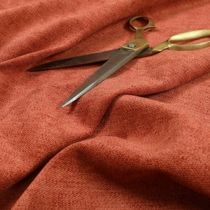New Quality Thick Durable Soft Chenille Fabric Orange Colour Upholstery Interior Sofas Textile Fabrics - Sold By The Metre