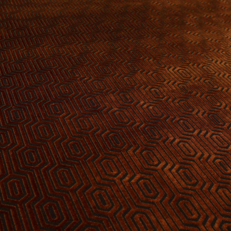 Geometric Velvet Jacquard Fabric Upholstery, Furniture, Seating, Chairs, Curtain, Cushion & Interior Design Soft Hard Wearing Quality Fabric image 5