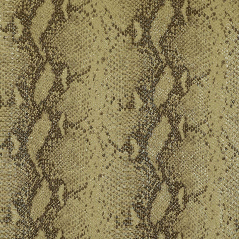 Snakeskin Vinyl Faux Leather Upholstery Fabric For Furniture, Sofas, Vehicle Trimmings & Accessories Hard Wearing Animal Print Vinyl Peanut Brown