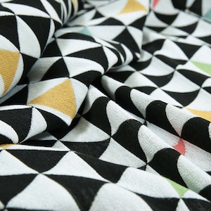 10 Meter Neue Dekorative Geometrische Moderne Muster Dreieck Schwarz Weiß Rot Gelb Grün Blau Chenille Sofas Vorhänge Polsterstoff