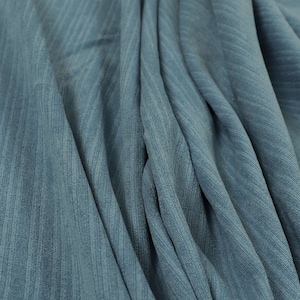 New Furnishing Fabric Light Blue Strie Effect Soft Textured Plain Chenille Sofa Curtain Blinds Chairs Upholstery