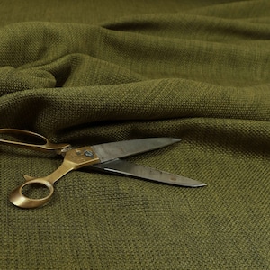 Plain New Modern Furnishing Textured Plain Green Jacquard Basket Weave Upholstery Furniture Fabric - Sold By The Metre
