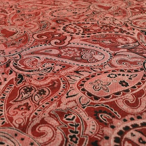 Patterned Paisley Chenille Upholstery Fabric For Furniture, Seating, Curtains, Cushions, Interior Design Polyester Paisley Fabric Per Metre