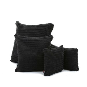 New Soft Corduroy Fabric Cushion In Black Colour - 4 Sizes Available - British Handmade - Cushion Cover Only
