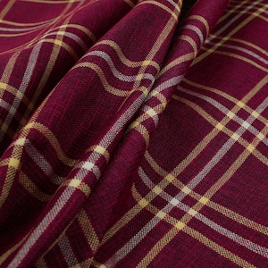 Neuer Einrichtungsstoff Strukturierte Qualität Neu gewebte Tartan Muster Polsterung in weiß lila Farbe Meterware