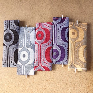 Retro Eye Geometric Chenille Upholstery Fabric For Curtain, Cushions, Interior Design Soft Hard Wearing Polyester Geometric Fabric Per Metre