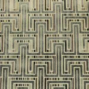 Maze Geometric Grey Pattern Velvet Upholstery Fabrics For Sofas, Curtains, Seating, Chairs & Furniture