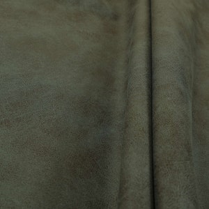 New Furnishing Fabric Upholstery Quality Suede Leather Effect Soft Grain Look Finish Material In Grey Colour Sold By The Metre
