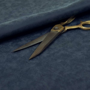 Beautiful Soft Textured Semi Faux Suede Upholstery Material Fabric In Navy Blue