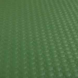 Quilted Textured Soft Vinyl Pattern Faux Leather Upholstery Fabric Green Colour - Sold By The 1 Metre